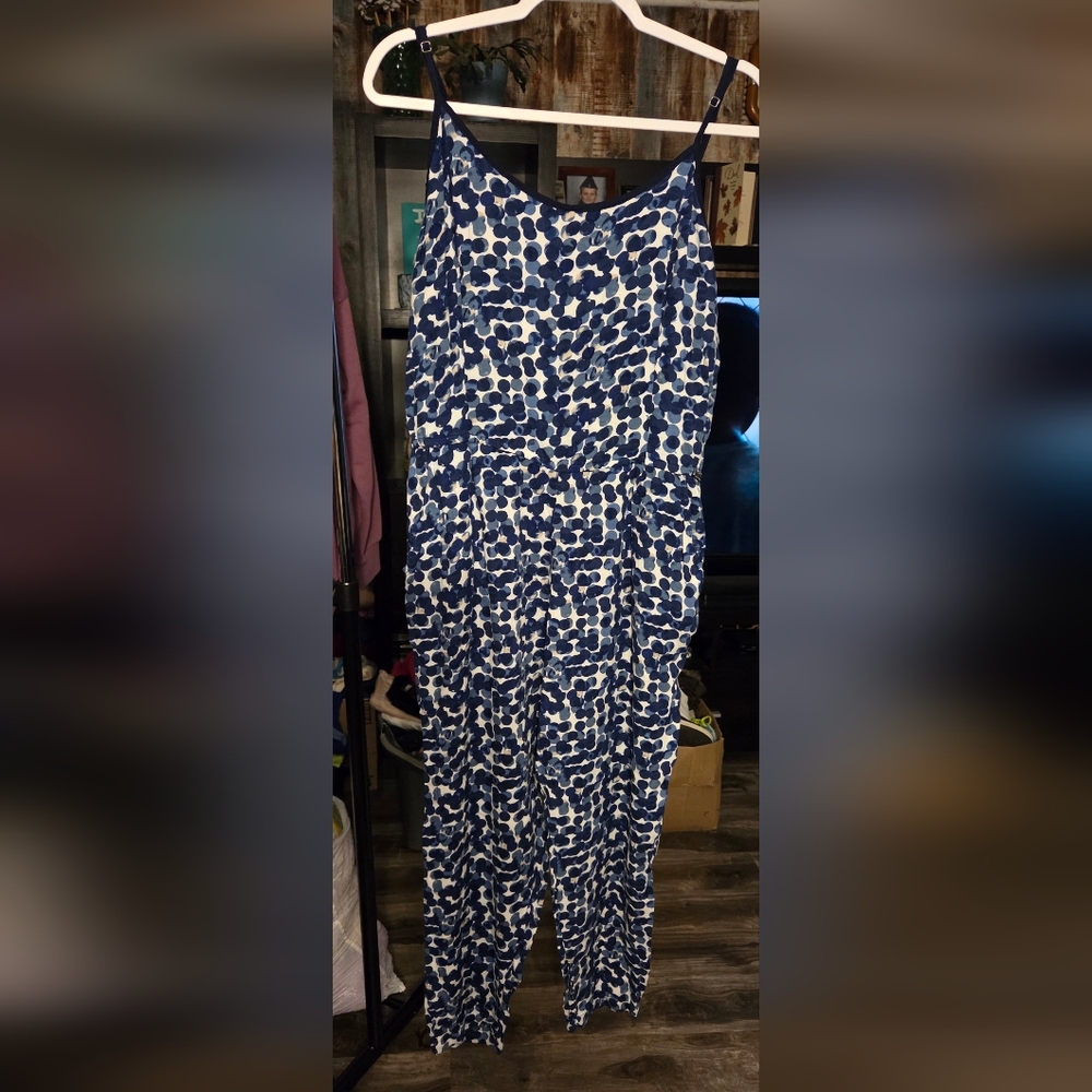 Stylish Blue and White Jumpsuit